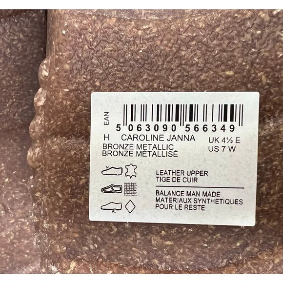 Clarks Caroline Janna Bronze Metallic Leather Sneakers Size 7 Wide - Picture 11 of 11